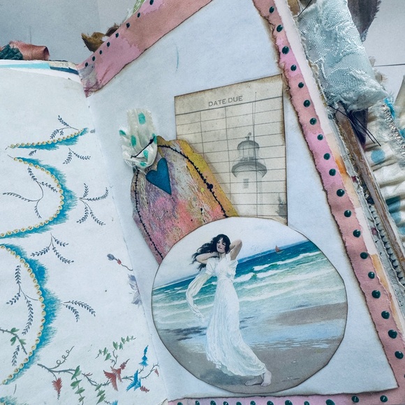 Handmade Junk Journal Marina Beach Theme Ocean Diary Journal - Picture 10 of 13